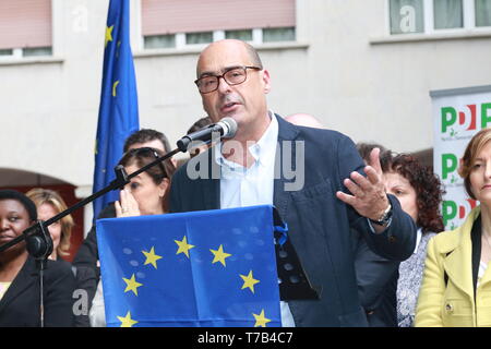 Nicola Zingaretti - MODENA - Italie, le 4 mai 2019 : Nicola Zingaretti PD secrétaire, Parti démocratique conférence politique publique Banque D'Images