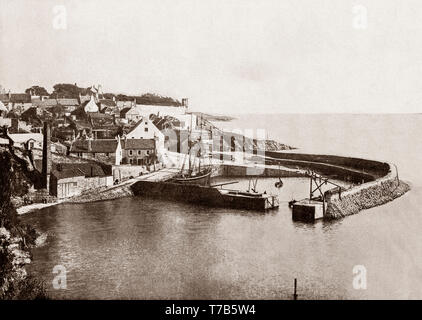 La fin du xixe siècle sur le port de Crail, une paroisse, en Ecosse. En même temps, Crail était le plus important port de mer à l'Est de Fife Neuk, un centre pour l'exportation de poisson, de sel, de mouton et de la laine à l'Europe continentale, en particulier la Hollande. Banque D'Images