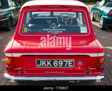 1967 Hillman Imp rouge Vintage voiture, North Berwick Rotary Club voiture classique d' 2019, East Lothian, Scotland, UK Banque D'Images