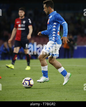 Naples, Italie. 5 mai, 2019. Amin Maalouf de Naples .en action au cours de la Serie A italienne match de football entre SSC Napoli vs FC Cagliari au stade San Paolo à Naples, le 05 mai 2019. Crédit : Fabio Sasso/ZUMA/Alamy Fil Live News Banque D'Images