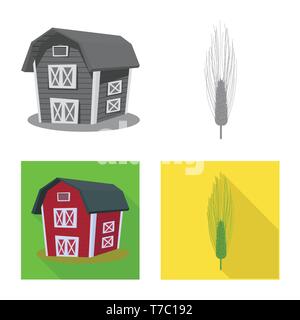 L'orge,grenier,industrie,bâtiment,hiver,printemps,automne,dur,spike,remise,vert,Culture,chalet,estate,or,agriculture,agriculture,plantes,seigle blé,maïs,grain,récolte,ferme,,champ,set,icône,,illustration,collection,isolé,design,graphisme,élément,signe, vecteurs vecteur , Illustration de Vecteur