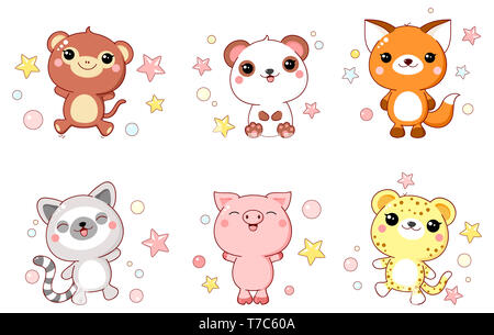 Jeu De Bebe Animaux Singe Panda Fox Lemur Cochon Dans Leopard Style Kawaii Spe8 Photo Stock Alamy Jeu De Bebe Animaux Singe Panda Fox Lemur Cochon Dans Leopard Style Kawaii Spe8 Photo Stock Alamy