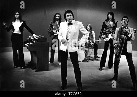 Toppop tv studio Hilversum, Pays-Bas - 1973, (Photo Gijsbert Hanekroot) *** légende locale *** roxy music Banque D'Images