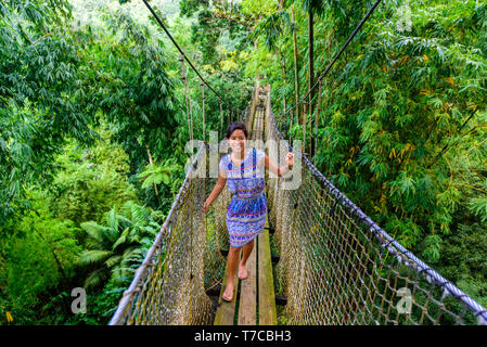 Jardin de Balata, Martinique - jardin botanique tropical Paradise sur l'île des Caraïbes avec des ponts de suspension - France Banque D'Images