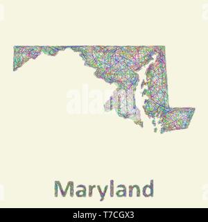 Maryland line art site Illustration de Vecteur