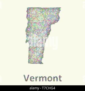 Carte d'art de la ligne de Vermont Illustration de Vecteur