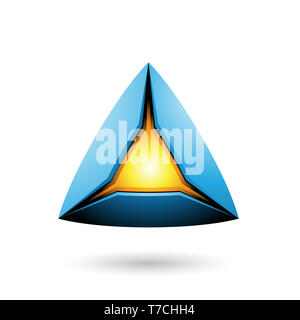 Vector Illustration de pyramide bleue avec un Cœur isolé sur fond blanc Banque D'Images