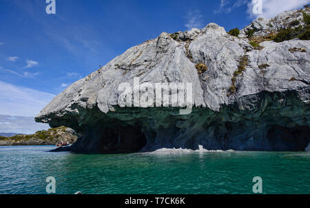 Les carrières de marbre (Capilla de Mármol), Rio Tranquilo, d'Aysen, Patagonie, Chili Banque D'Images