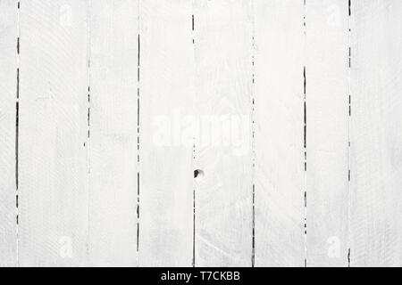 Planches en bois peint blanc texture Banque D'Images