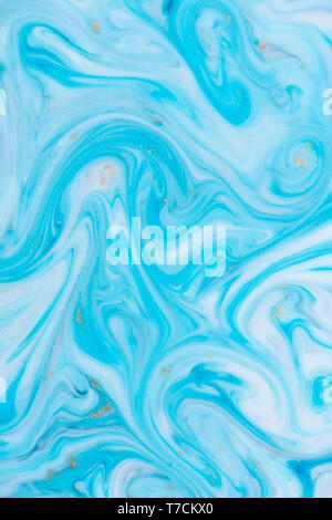 L'or et de marbre bleu abstrait peinture texture background Banque D'Images