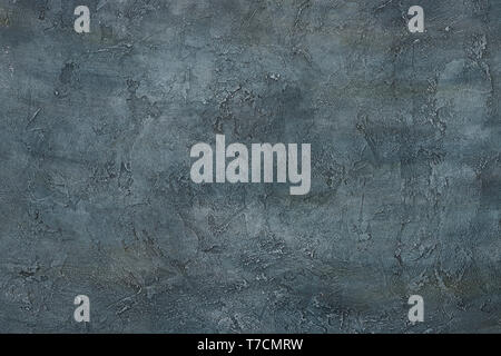 Dark grunge texture abstrait art déco design bleu gris béton stuc fond de table Banque D'Images