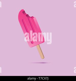 Vector abstract ma glace. La crème glacée à saveur de fraise. Arrière-plan de l'affiche de l'été ou de la publicité Illustration de Vecteur