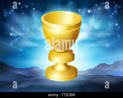 Calice d'or de la coupe du saint Graal Goblet Illustration de Vecteur