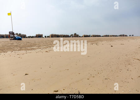 Plage de station de Desert Islands, Abu Dhabi, Emirats Arabes Unis Banque D'Images