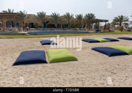 Plage de station de Desert Islands, Abu Dhabi, Emirats Arabes Unis Banque D'Images