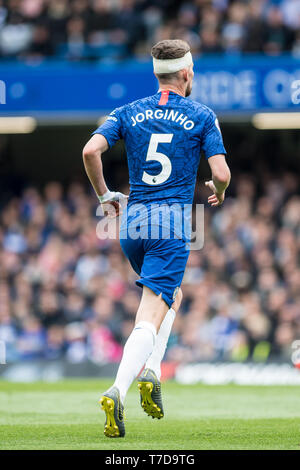 Londres, ANGLETERRE - 05 MAI : Jorginho du Chelsea FC au cours de la Premier League match entre Chelsea et Watford FC à Stamford Bridge le 5 mai 2019 à Londres, Royaume-Uni. (Photo par Sebastian Frej/MO Media) Banque D'Images