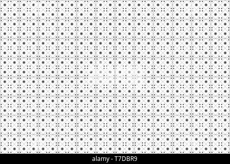 Motif de carreaux de céramique, porcelaine vector background design, bleck et blanc décor floral vector illustration Illustration de Vecteur