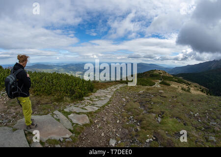 Chemin de Babia Gora Mountain, Mont Babia en République Slovaque Banque D'Images