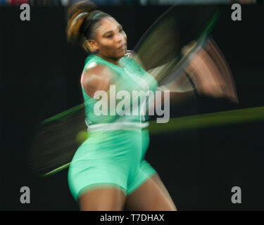 La joueuse de tennis américaine Serena Williams à l'Open d'Australie au cours de 2019, le tournoi de tennis de Melbourne Park, Melbourne, Victoria, Australie Banque D'Images