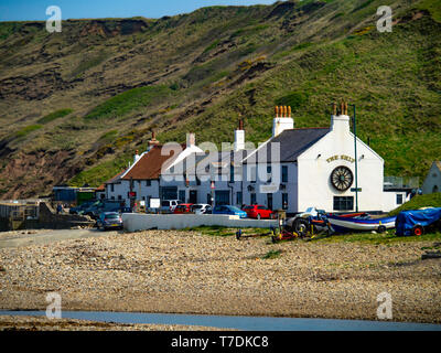 Le navire pub à l'extrémité est de paris plage au nord dans Yorkshiure soleil du printemps Banque D'Images