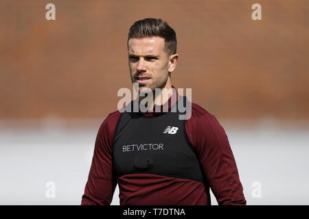 Liverpool, Royaume-Uni. 06 mai, 2019. Jordan Henderson de Liverpool . Ligue des Champions, la formation de l'équipe du Liverpool FC, Liverpool FC à Melwood formation du sol à Liverpool le lundi 6 mai 2019. L'équipe de formation de demain sont avant le match contre Barcelone. Ce droit ne peut être utilisé qu'à des fins rédactionnelles. Editorial uniquement. Photos par Chris Stading/Andrew Orchard la photographie de sport/Alamy live news Crédit : Andrew Orchard la photographie de sport/Alamy Live News Banque D'Images