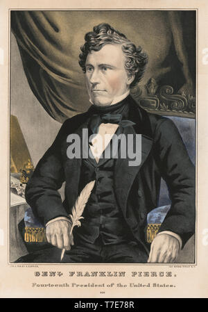 Général Franklin Pierce, 14e président des États-Unis, lithographie de Nathaniel Currier, 1852 Banque D'Images