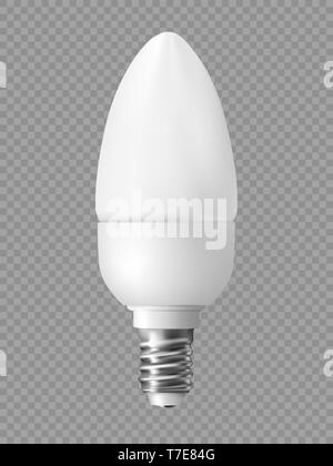 Ampoule à économie d'énergie sur fond transparent. Vector illustration réaliste. Illustration de Vecteur