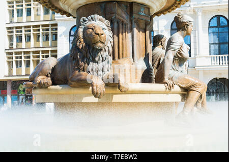 Fontaine de Philippe II de Macédoine, Skopje, Macédoine Banque D'Images