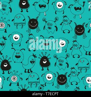 Ensemble de gai et genre des monstres. Illustration de Vecteur