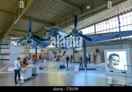 Heinkel He 111, Ausstellung, Hangar 3, Militaerhistorisches Museum, Flugplatz, Berlin, Deutschland, Ortsteil Gatow, Militärhistorisches Museum Banque D'Images