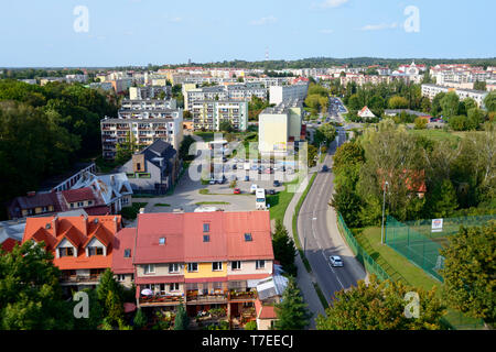 Vue du château d'eau, Gizycko, Warmie Mazurie, Pologne Banque D'Images