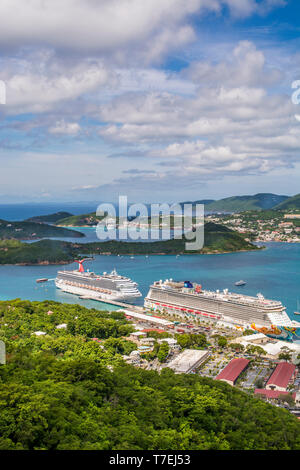 Le terminal de croisière, Charlotte Amalie, St Thomas, îles Vierges britanniques. Banque D'Images