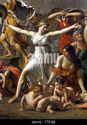 L'intervention de la Sabine femmes 1799 Peinture de Jacques-Louis David 1748 peintre Français France. (Montrant un épisode légendaire suite à l'enlèvement des Sabines de par la génération fondatrice de Rome,) Banque D'Images