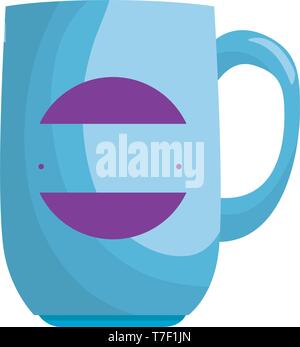 Mug avec l'emblème de l'entreprise Illustration de Vecteur