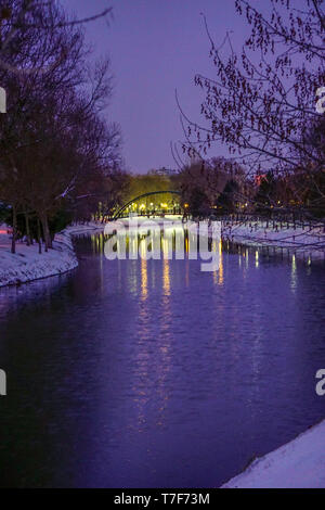 Rivière porsuk Eskisehir en hiver neige Banque D'Images