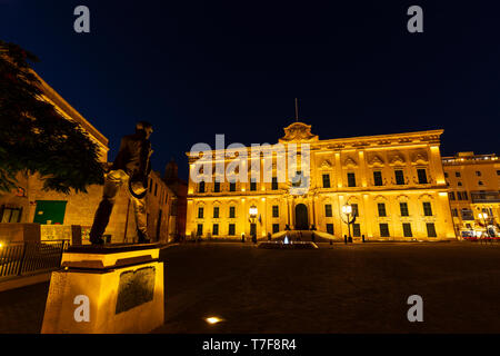 Malte, Malte, La Valette, l'Auberge de Castille Bâtiment Historique Banque D'Images