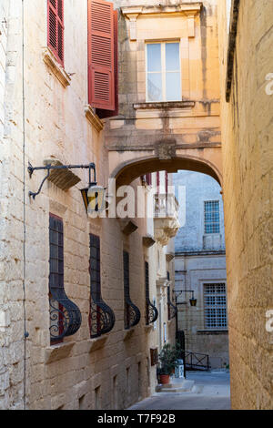 Malte, Malte, Mdina (Rabat) Vieille ville fortifiée Banque D'Images