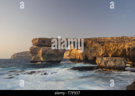 Malte, Gozo, Dwejra Azure Window Rock Arch Banque D'Images