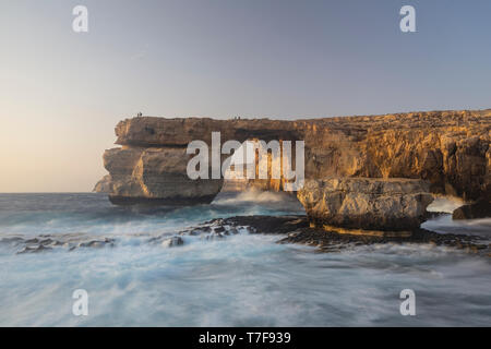 Malte, Gozo, Dwejra Azure Window Rock Arch Banque D'Images