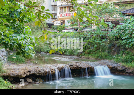 La source chaude de la rivière zone Beitou à Taipei, Taïwan Banque D'Images