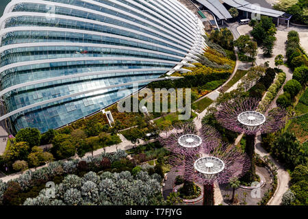 Le dôme de fleurs et d'argent au jardin Les jardins de la baie Nature Park, à Singapour, en Asie du sud-est Banque D'Images