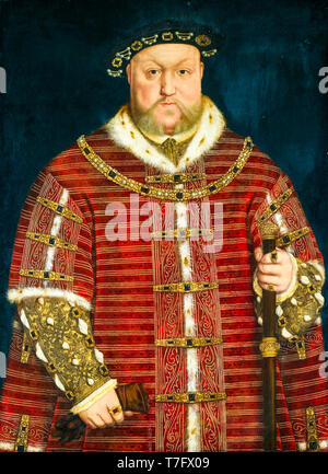 Portrait d'Henry VIII d'Angleterre (1491-1547), d'après Hans Holbein, 1542 alias le portrait de Castle Howard Banque D'Images