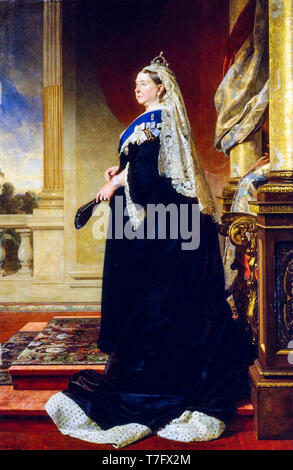 Portrait de la reine Victoria comme une veuve, la peinture de Heinrich von Angeli, 1885 Banque D'Images