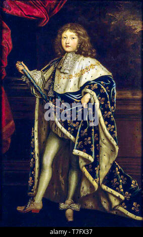 Louis XIV en tant qu'enfant à Coronation Robes, Henri Testelin, 17e siècle Banque D'Images