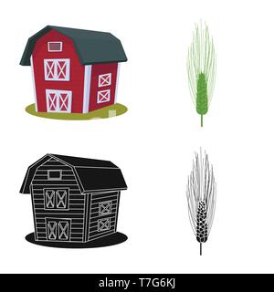 L'orge,grenier,industrie,bâtiment,hiver,printemps,automne,dur,spike,remise,vert,Culture,chalet,estate,or,agriculture,agriculture,plantes,seigle blé,maïs,grain,récolte,ferme,,champ,set,icône,,illustration,collection,isolé,design,graphisme,élément,signe, vecteurs vecteur , Illustration de Vecteur