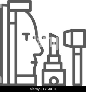 Des tests de la vue, l'icône de la ligne de correction au laser. Illustration de Vecteur