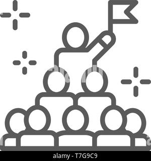 Leadership en matière de commandement, le président, l'icône de la ligne de file. Illustration de Vecteur