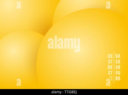 Abstract 3D réaliste de liquide ou liquide couleur jaune pastel cercles beau fonds. Vector illustration Illustration de Vecteur