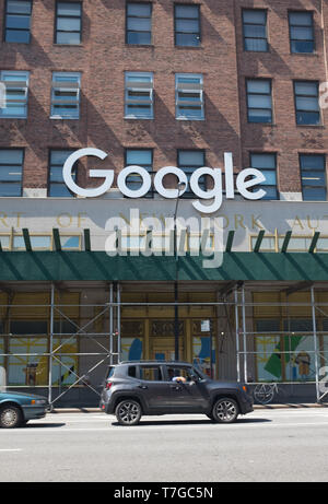 Vue extérieure de l'immeuble de bureaux à Google la Huitième Avenue, Manhattan, New York City, New York, États-Unis d'Amérique Banque D'Images