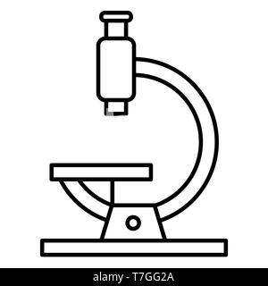 L'icône de microscope, Vector illustration, l'éducation Contours Banque D'Images